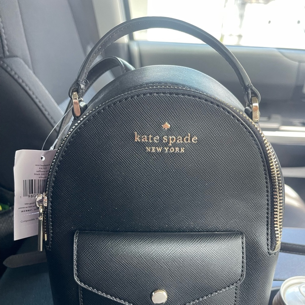 Kate Spade Black Leather Backpack